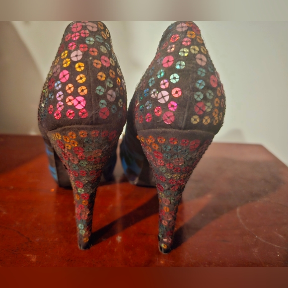 Vintage never worn Iron Fist size 39 women's multi-print mix media platform heel - Picture 6 of 10